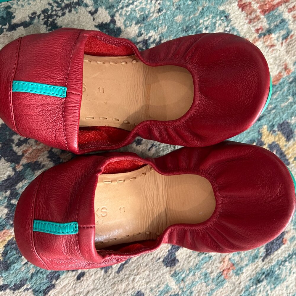 Tieks Red Leather Ballet Flats – Size 11 – Foldable Travel Flats